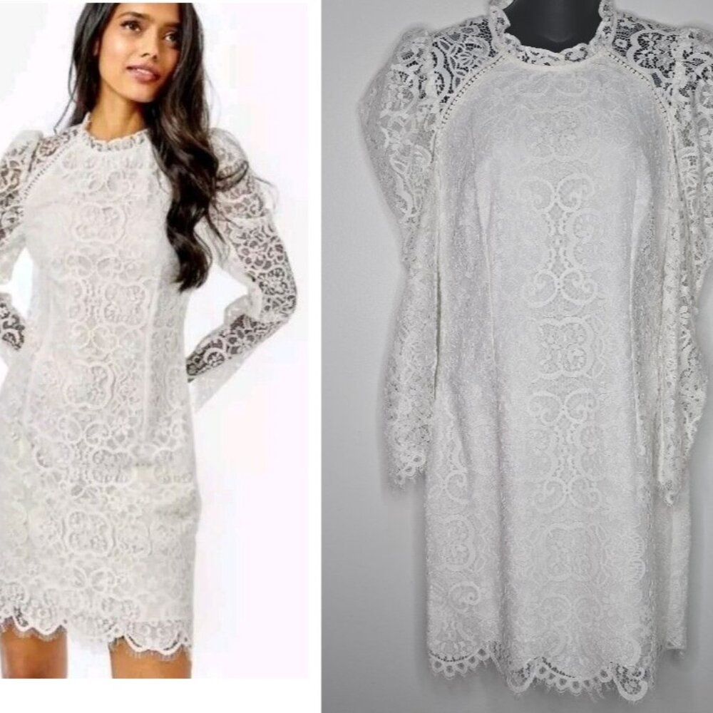 Lilly Pulitzer Averi Coconut White Carnival Lace Shift Dress 2 Fairy Bridal Boho